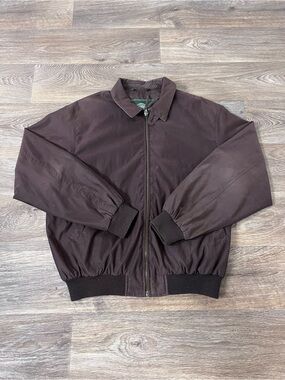 Weatherproof Men's Dark Brown Zip-Up Bomber Jacket/A407